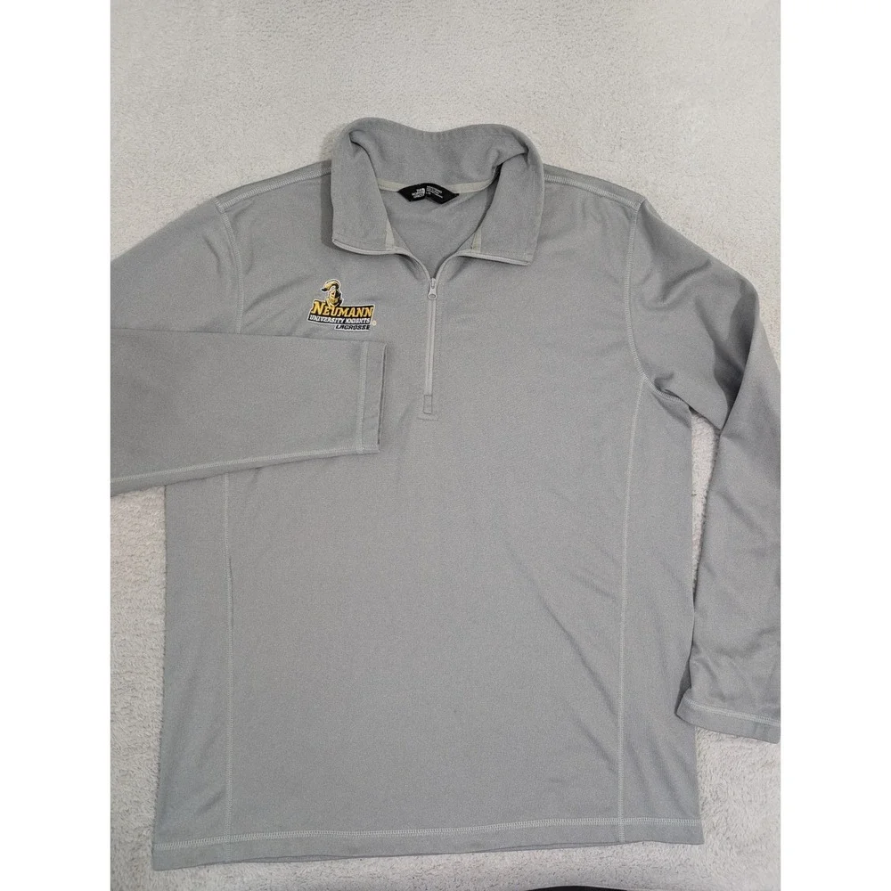 Neumann‎ University Knights The North Face Men's L Gray Pullover Hooded 1/4 Zip